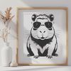 Large Rodent SVG Design A detailed depiction of a large rodent, the capybara, in a digital format ideal for printing and laser engraving projects.
