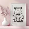 Free Capybara Vector Graphics Design A high-resolution, editable illustration of a South American rodent known as the capybara.