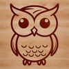 Cute Bird Line Art SVG File A simple line drawing illustration of a cute owl.