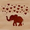 Love-ly Elephant Clip Art SVG An adorable elephant illustration with love hearts, perfect for various designs and crafts.