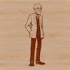 An illustration of a mature male figure with various outlines and shapes to represent a vector design.