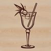 Cocktail Illustration for Digital Use A detailed vector design of a cocktail served in a glass, ideal for digital use.