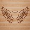 Beautiful Angel Wings Vector Design A pair of delicate angel wings with a subtle halo, suitable for vector design.