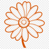 White Petal Yellow Center Floral Design Simple illustration of a daisy plant with a bright yellow center and white petals, suitable for digital use.