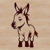 Beautiful Standing Animal Clip Art SVG A stylized illustration of a standing donkey, suitable for vector art and graphic design projects.