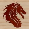 Dragon Head Vector Graphic A detailed illustration of a mythical creature's head, with scales and wings.