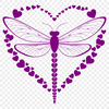 Colorful Dragonfly Love Hearts Vector Art A colorful dragonfly design featuring love hearts in vector format.