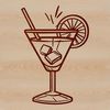 Beautiful Cocktail Clip Art A digital illustration of a cocktail in a glass, suitable for cutting machines like Cricut or laser cutters.