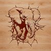 Bold and Playful Elephant Design A stylized illustration of a single elephant with a bold and playful design.