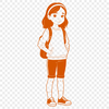 Young Female Vector Art Figure A young female figure created as vector art.