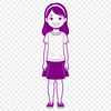 Whimsical Girl Illustrations for Vector Graphics A digital illustration of a young girl in various poses, suitable for vector graphics and cutting machine projects.