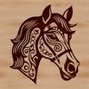 A detailed illustration of a horse in vector format, suitable for various design applications.