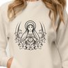 Floral Heart Illustration for Vector Art A stylized illustration of the Immaculate Heart with floral elements, suitable for vector art designs.
