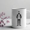 Hand Drawn Male Figure A male figure with facial hair, suitable for use in graphic design and digital art.