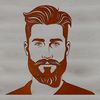 Facial Hair Vector Graphic A digital illustration of a male figure with facial hair.