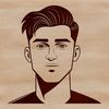 Minimalist Male Figure Design An SVG vector art design featuring a man in a minimalist style.