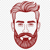 Beardy Gentleman Illustration A stylized illustration of a male figure with a beard.