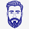 A simple illustration of a man with facial hair, suitable for various design applications.
