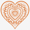 Vibrant Mandalas and Hearts Clip Art A vibrant, intricate mandala design featuring a stylized heart shape.