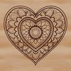A colorful mandala design featuring interlocking hearts in the center.