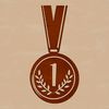 A digital icon representation of a sports medal, suitable for vector design and cutting machine projects.