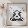 Moose Silhouette in Detailed Line Style A detailed illustration of a wild moose in vector format.