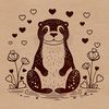 Illustration of a river-dwelling wild animal, an otter.