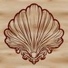 Free Seaside Clip Art Design Illustrated seashell graphic designed for digital use and cutting machine applications.