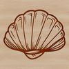 Vibrant Seashell Design A stylized illustration of a seashell with intricate details, suitable for vector graphics.