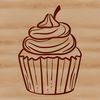 Simple Dessert Graphic A digital graphic representation of a single serving dessert cake, depicted in a simple design.