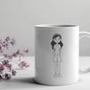 A young girl illustration designed as scalable vector graphics (SVG) for various digital applications.