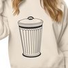 Vector Trash Can Design A simple vector illustration of a metal trash can with a lid on top.