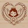 Angelic Illustration Vector Graphics A stylized angel illustration in vector format, suitable for various digital applications.