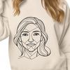 A stylized illustration of a woman in simple shapes, suitable for vector design and cutting machine projects.