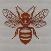 Illustration of a honey bee in vector format for use in gardening designs.