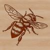 Vector illustration of a busy bee in a garden setting