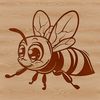 A single bee in flight, depicted as a simple vector illustration.