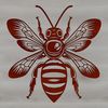 Sweet Summer Insect Illustration A detailed illustration of a bee, an insect commonly found in gardens and yards.