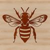 A detailed illustration of a bee in flight, suitable for vector art and design projects.