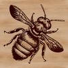 A vector illustration of a honey bee in flight, suitable for digital and laser cutting.