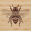 A stylized illustration of a bee with intricate details, suitable for various design applications.