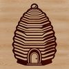Free SVG Graphic Bees An illustration of a beehive, designed as a vector graphic with intricate details.