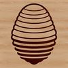 Free Vector Graphic Bee Hive Design Illustration of a beehive with hexagonal honeycombs and a group of bees surrounding it.