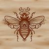 Whimsical Bees in Ornate Frame An ornate bee design suitable for various crafting applications.