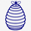 Colorful Beehive Illustration A detailed illustration of a beehive with bees flying in and out, made from vector shapes.