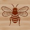An illustration of a single bee with a focus on its details, suitable for vector art and digital design.