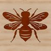Striped Honey Bee Illustration A detailed illustration of a honey bee with distinctive stripes and markings.