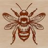 A detailed illustration of a bee, suitable for use in graphic design projects.