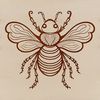 A detailed illustration of a bee in flight, suitable for vector graphics projects.