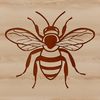 Vector Bee Art Design A detailed illustration of a bee insect with a focus on its body structure.